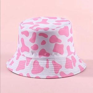 Pink Cow pattern reversible bucket hat